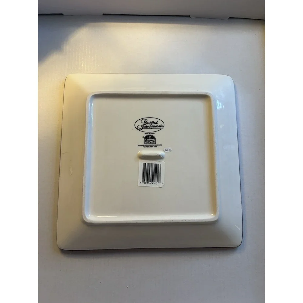 Certified International Vineyard Salad Plates 8.5x8.5 Square Ceramic Set of 2